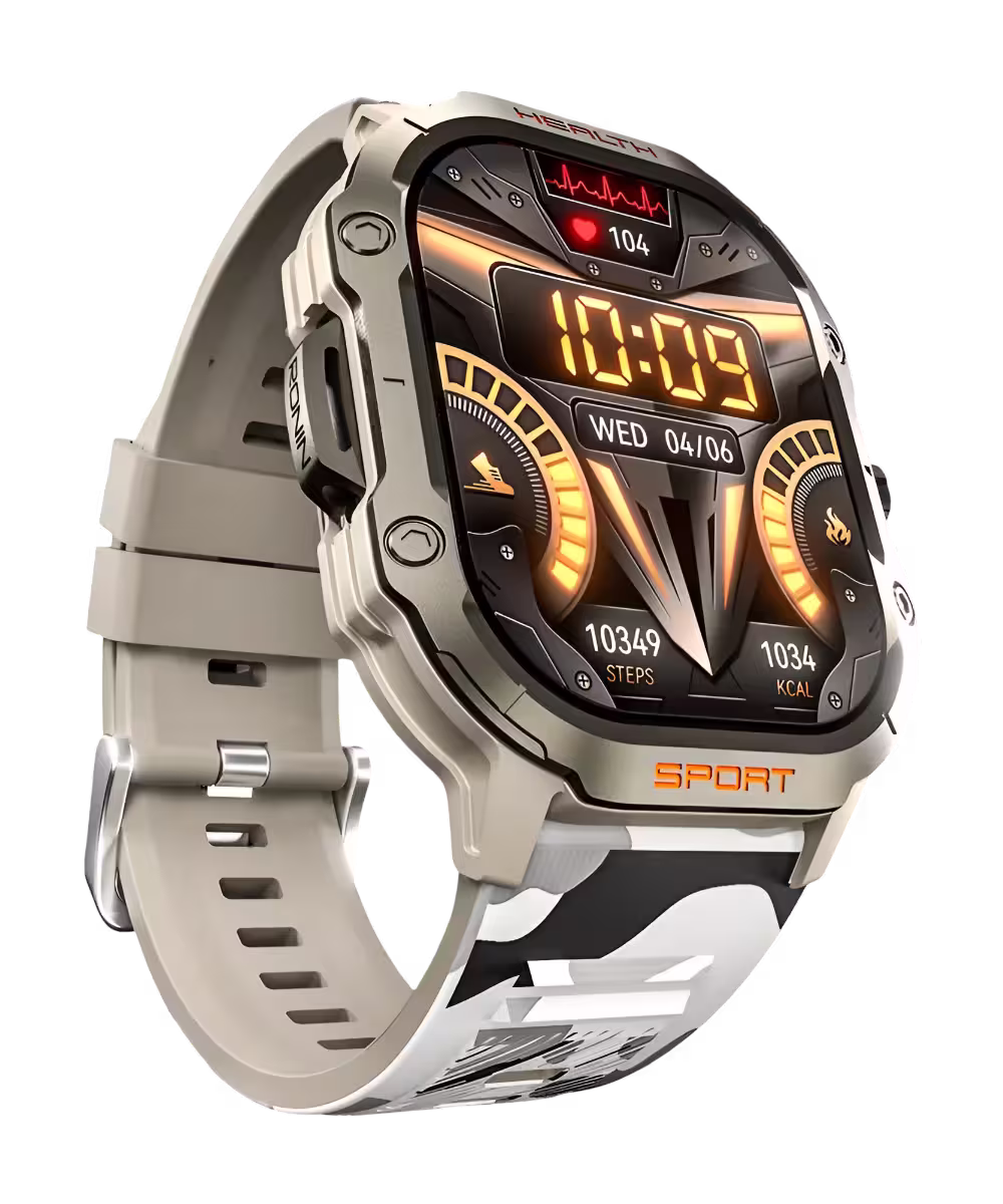 Ronin R-013 Rugged Smart Watch in silver and grey