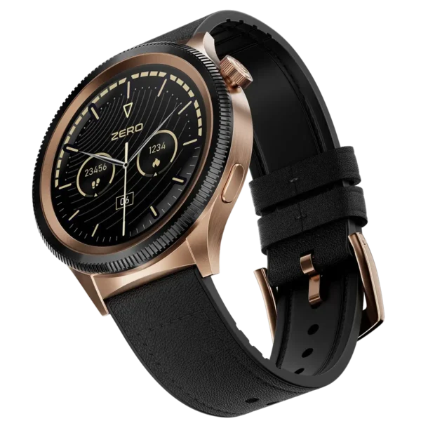 Zero Lunar 360 Smartwatch in black leather