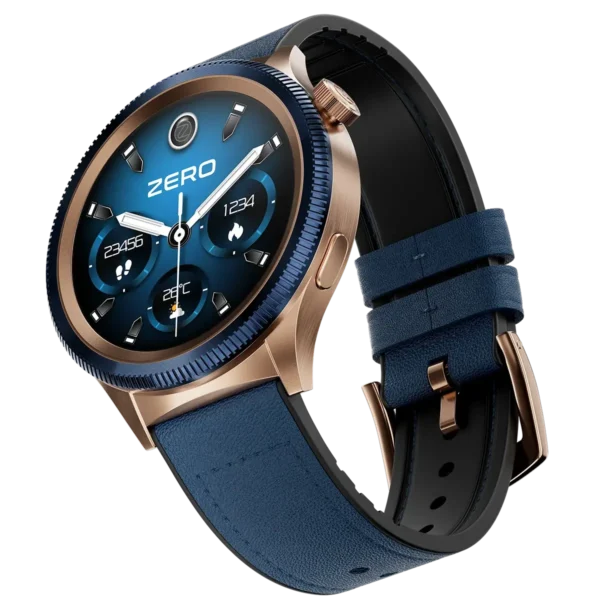 Zero Lunar 360 Smartwatch in blue and gold