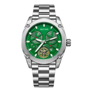 Bestwin Mens Stainless Steel Watch in Green Dial