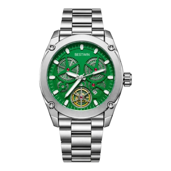 Bestwin Mens Stainless Steel Watch in Green Dial