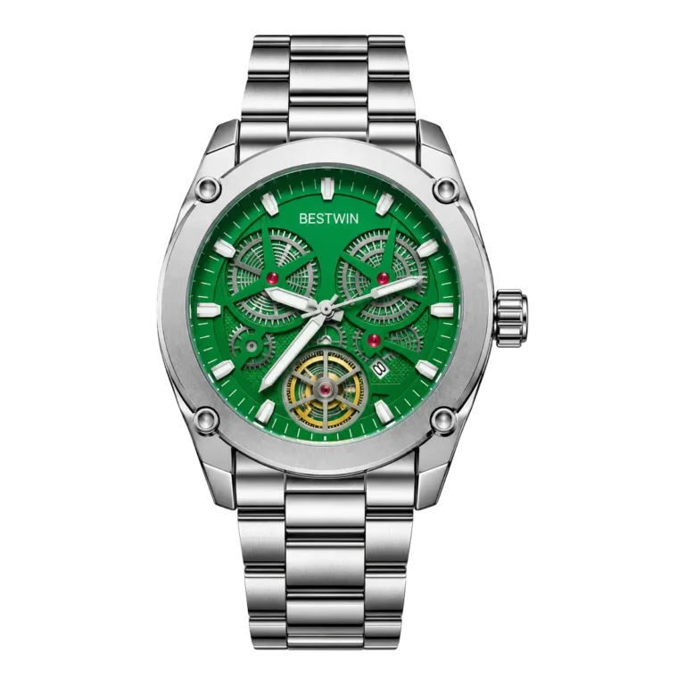 Bestwin Mens Stainless Steel Watch in Green Dial