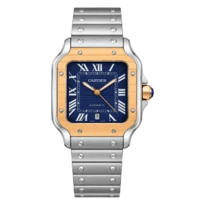 Cartier Santos De Two Tone Mens Watch Blue Dial Price in PK