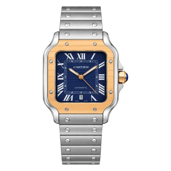 Cartier Santos De Two Tone Mens Watch Blue Dial Price in PK