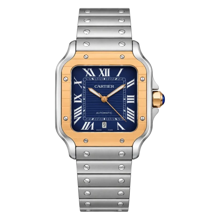 Cartier Santos De Two Tone Mens Watch Blue Dial Price in PK