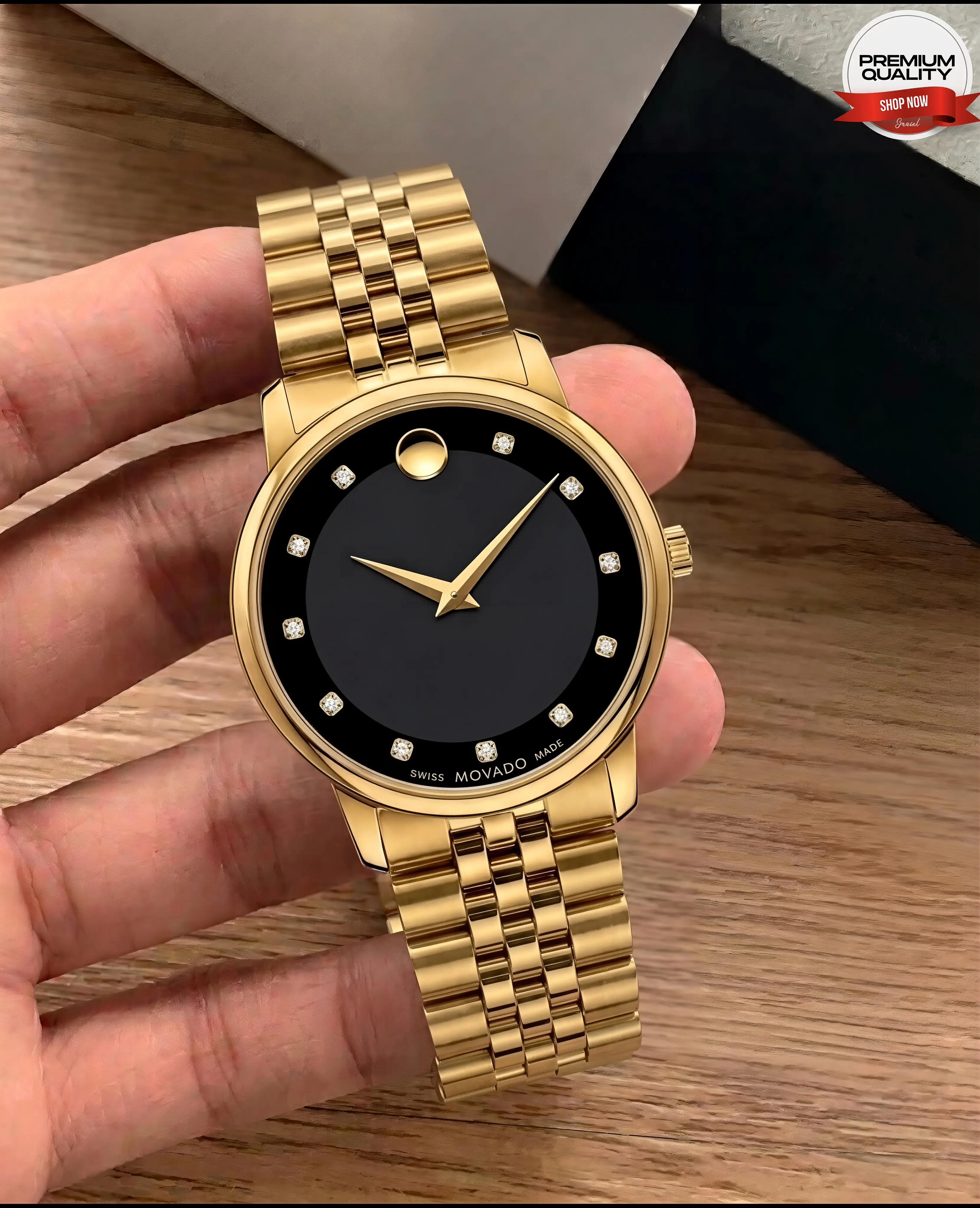 Movado Museum Men’s Gold Watch with Black Dial Price in Pakistan