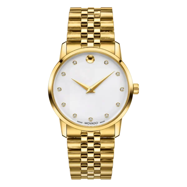 Movado Museum Men’s Gold Watch with White Dial