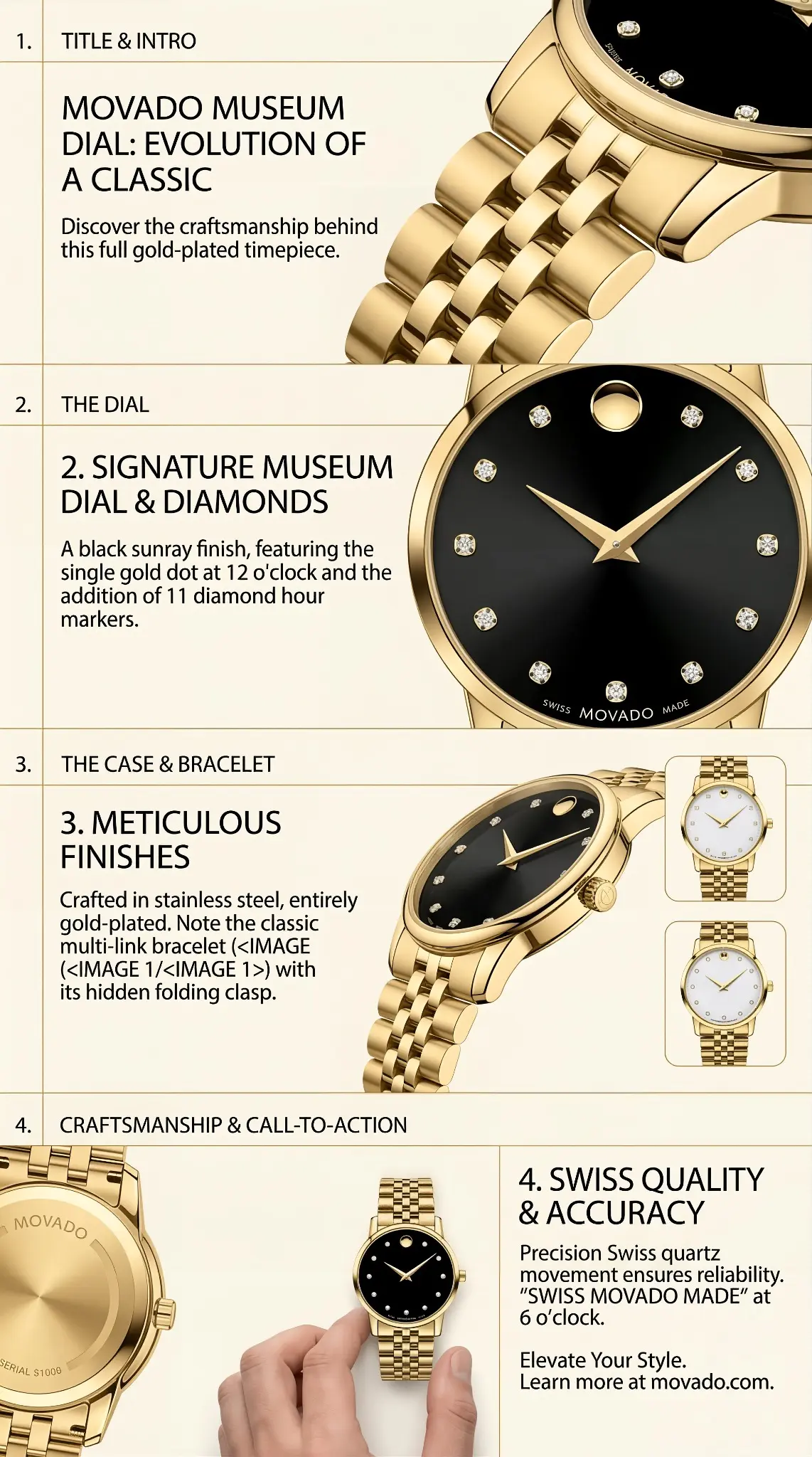 Movado Museum Men’s Gold Watch