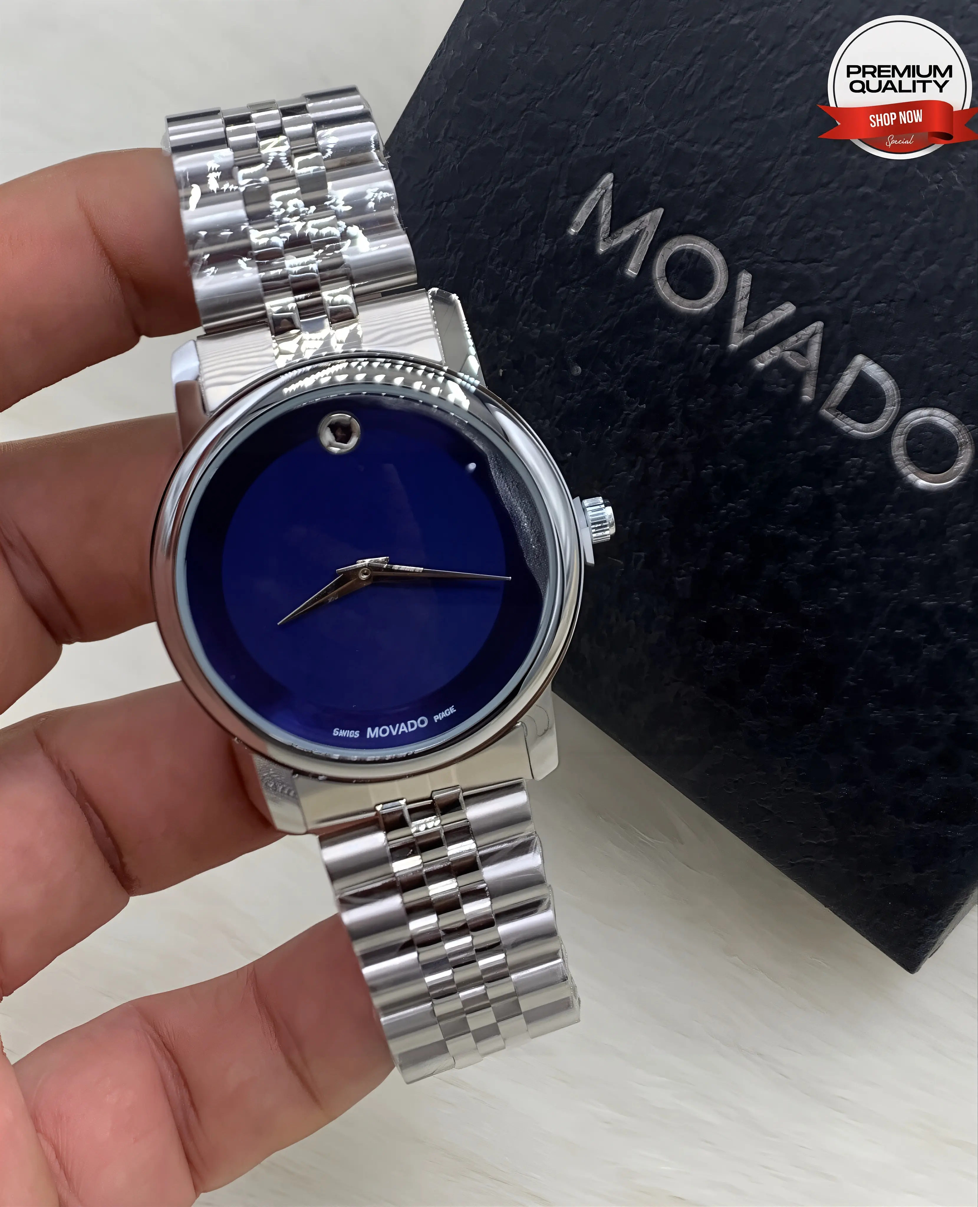 Movado Museum Silver Men’s Watch with Blue Dial Price in PK